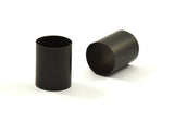 Black Tube Beads, 5 Black Oxidized Brass Tubes (16x20mm) Bs 1489 S110