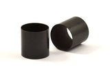 Black Tube Beads, 5 Black Oxidized Brass Tubes (16x16mm) Bs 1487 S187