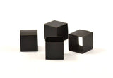 Black Geometric Tube Bead, 3 Huge Black Oxidized Brass Square Tubes (18x18mm) Bs 1526 S120