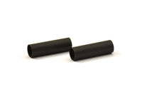 Black Large Tube Bead, 12 Black Oxidized Brass Tubes (6x20mm) Bs 1533 S202