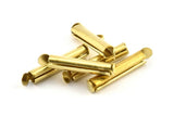 Brass Slide On End, 50 Raw Brass Slide On End Clasps for Seed Beads, Findings, Bracelets (20x4mm) BS 2123