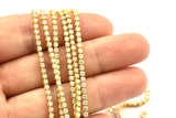 Zircon Brass Chain, 1 Meter Zircon CZ Rhinestone Chain With Brass Frame 2mm Z117