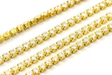 Zircon Brass Chain, 1 Meter Zircon CZ Rhinestone Chain With Brass Frame 2,5mm Z117