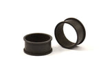 Black Channel Ring - 5 Oxidized Brass Channel Ring Settings (18mm) N0478 S181