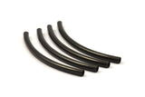 Black Curved Tubes, 12 Black Oxidized Brass Curved Tubes (3x55mm) Bs 1412 S007