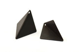 Black Brass Kites, 3 Oxidized Brass Black Geometric Triangle Earring Charms (27mm) U012 S154