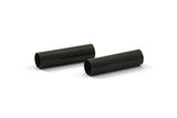 Black Tube Beads, 25 Oxidized Brass Black Tubes (4x15mm) Bs 1452 S206