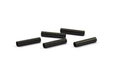 Black Round Tubes, 25 Oxidized Brass Black Tubes (4x20mm) Bs 1453 S113