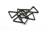 Black Triangle Charm, 25 Oxidized Brass Black Open Triangle Ring Charms (17x1.2mm) D108 S123