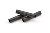 Black Tube Beads, 12 Oxidized Brass Black Tube Beads (30x6mm) Bs 1534 S268