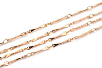 Rose Gold Soldered Chain, 1 Meter Rose Gold Plated Soldered Bar Link Chain (12x1mm) Z121