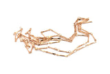 Rose Gold Soldered Chain, 1 Meter Rose Gold Plated Soldered Bar Link Chain (12x1mm) Z121