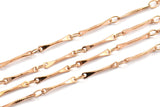 Rose Gold Soldered Chain, 1 Meter Rose Gold Plated Soldered Bar Link Chain (12x1mm) Z121