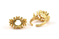 The King Ring Settings, 1 Gold Plated Ring Setting with Pad Size 12x10mm U044