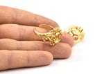 The King Ring Settings, 1 Gold Plated Ring Setting with Pad Size 12x10mm U044