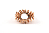 The King Ring Settings, 1 Rose Gold Plated Ring Setting with Pad Size 12x10mm U044