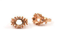 The King Ring Settings, 1 Rose Gold Plated Ring Setting with Pad Size 12x10mm U044