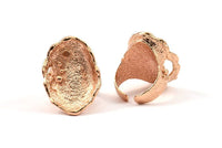 Rose Gold Ring Settings, 1 Rose Gold Royal Series Plated Ring Setting with Pad Size 2.5mm U049 Q0238