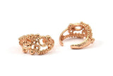 Princess Ring Settings, 2 Rose Gold Plated Ring Setting with Pad Size 5mm U054 Q0242