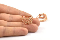 Princess Ring Settings, 1 Rose Gold Plated Ring Setting with Pad Size 5mm U054 Q0242