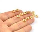 Gold Industrial Spacer Beads - 10 Gold Plated Industrial Findings, Spacer Beads (6x3mm) A0435 Q0260