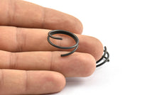 Black Wire Ring, 6 Oxidized Brass Black Ring Settings (21x1.5 mm) Bs-1235 S249