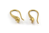 Brass Ear Hooks, 12 Raw Brass Earring Setting, Earring Hooks (16x8.5x0.8mm) BS 1827