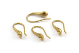 Brass Ear Hooks, 12 Raw Brass Earring Setting, Earring Hooks (16x8.5x0.8mm) BS 1827