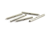 Silver Slide On End, 24 Silver Tone Slide On End Clasps for Seed Beads, Findings, Bracelets (30x4mm) BS 2314