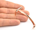 Rose Gold Bracelet Blank, 1 Rose Gold Tone Bracelet Parts With 1 Hole For Leather (63x30x4.5x2.7) X045