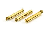 Brass Slide On End, 50 Raw Brass Slide On End Clasps for Seed Beads, Findings, Bracelets (20x4mm) BS 2123