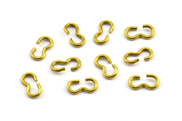 Brass Chain Connector, 25 Raw Brass Chain Connector Findings, Chain Parts (10x5x1.3mm) Y626