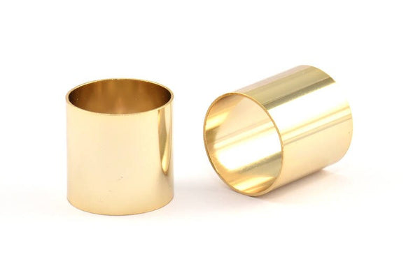 Gold Huge Tube, 1 Gold Plated Huge Brass Tube (20x20mm) Bs 1492 Q0326