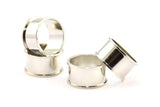 Silver Channel Ring, 2 Silver Tone Brass Channel Ring Settings (19mm) N0479 H0347