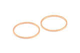 24mm Circle Connector, 12 Rose Gold Plated Brass Circle Connectors (24x1x1mm) Bs 1092 Q0384