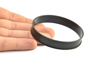 Black Channel Bracelet, 1 Oxidized Brass Black Channel Bangle Settings -glue On- (12x66.5mm) V034 S194