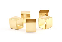 Gold Square Tubes, 3 Gold Plated Brass Square Tubes (16x16mm) Bs 1523 Q0328