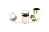 Antique Silver Tube Beads - 6 Antique Silver Plated Brass Tube Beads (12x12mm) Bs 1470