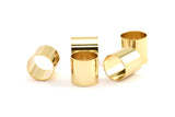 Gold Tube Beads - 6 Gold Plated Brass Tube Beads (12x12mm) Bs 1470