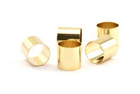 Gold Tube Beads, 3 Gold Plated Tubes (16x16mm) Bs 1487