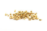 Gold Slide On End, 25 Gold Plated Brass Slide On End Clasps for Seed Beads, Findings, Bracelets (6x4mm) BS 2124 Q341