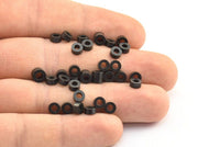 Black Spacer Bead, 25 Oxidized Brass Black Industrial Spacer Beads, Findings (5x2.5mm) A0434 S379