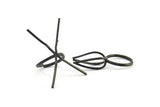 Claw Ring Settings, 2 Oxidized Brass Black 4 Claw Ring Blanks for Natural Stones N0118 S448