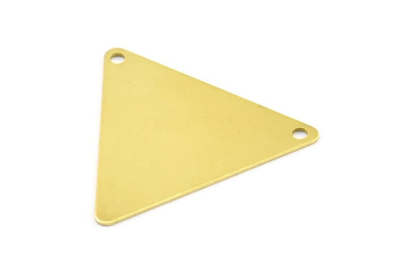 Brass Bohemian Triangle, 50 Raw Brass Triangle Charms With 2 Holes (22x25mm) A0084