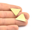 Brass Bohemian Triangle, 50 Raw Brass Triangle Charms With 2 Holes (22x25mm) A0084