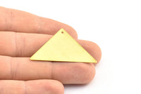 Brass Triangle Pendant, 10 Raw Brass Triangle Pendant 1 Hole (45x35x35mm) Brs 3095 A0044