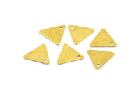 Raw Brass Triangle, 50 Raw Brass Triangle Charms With 1 Hole (9x10mm) Brs 6211 ( A0048 )