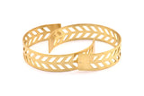 Brass Chevron Cuff - 1 Raw Brass Chevron Cuff Bracelet Blank Bangle With 2 Holes (15x145x0.80mm) T103