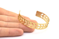 Chevron Cuff Blank - 1 Raw Brass Chevron Cuff Bracelet Blanks Bangle With 2 Holes (12x145x0.80mm) T101-0