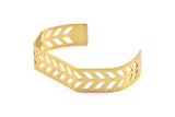 Brass Chevron Cuff - 1 Raw Brass Chevron Cuff Bracelet Blank Bangle With 2 Holes (15x145x0.80mm) T107